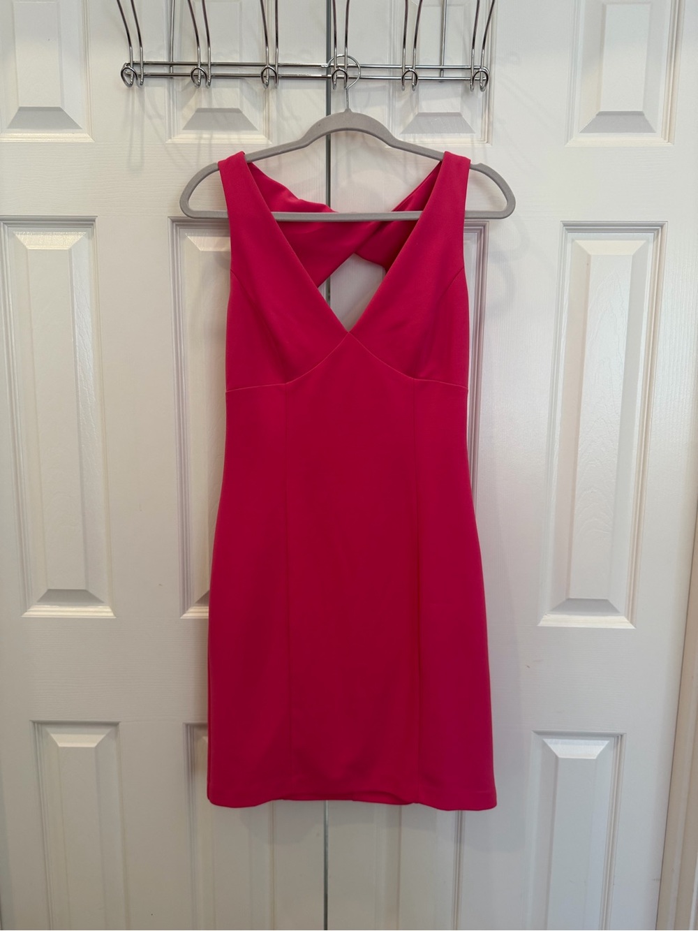 Vince Camuto Bright Pink V-Back Mini Dress